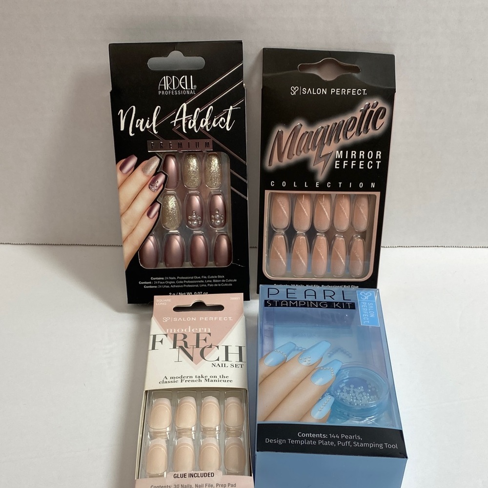 Bundle of 3 nail kits and stamping kit. New